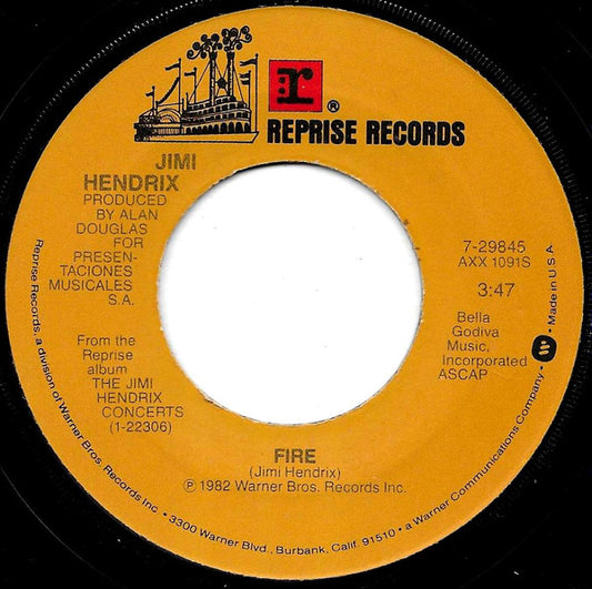 Jimi Hendrix : Fire  (7", Single, Cap)