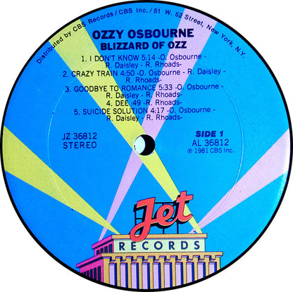 Ozzy Osbourne : Blizzard Of Ozz (LP, Album, Pit)