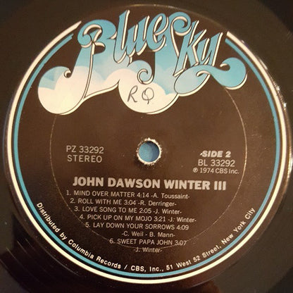 Johnny Winter : John Dawson Winter III (LP, Album, San)