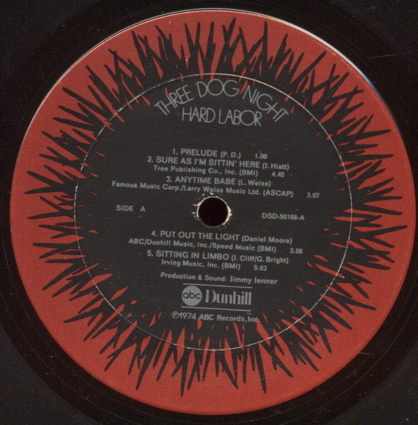 Three Dog Night : Hard Labor (LP, Album, RE, Ter)