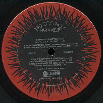 Three Dog Night : Hard Labor (LP, Album, RE, Ter)