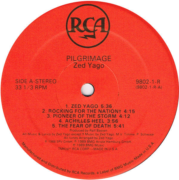 Zed Yago : Pilgrimage (LP, Album)
