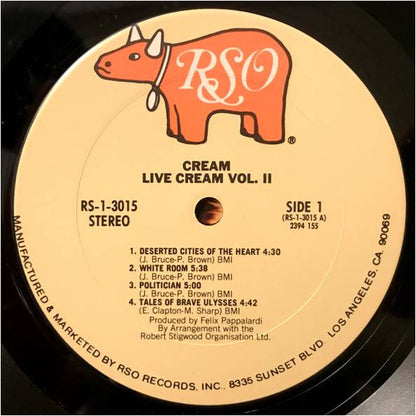 Cream (2) : Live Cream Vol. II (LP, Album, RE)