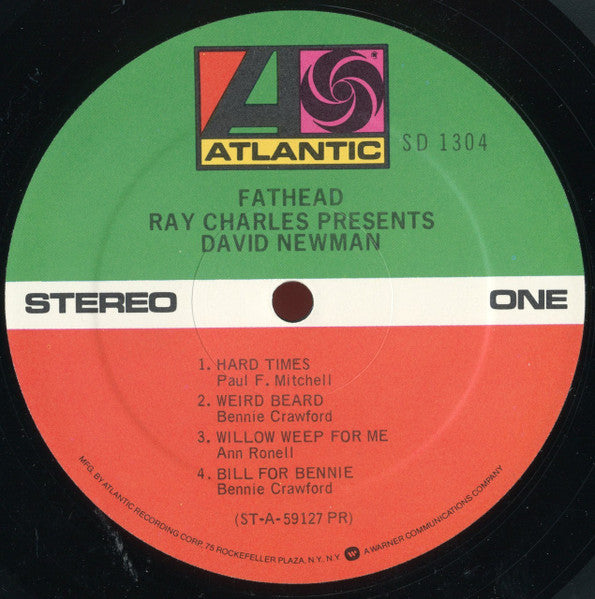 Ray Charles Presents  David "Fathead" Newman : Fathead (LP, Album, RE, PR)