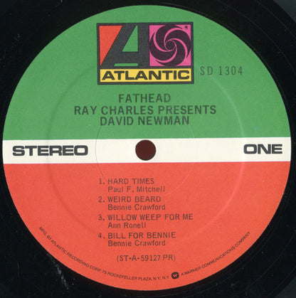 Ray Charles Presents  David "Fathead" Newman : Fathead (LP, Album, RE, PR)