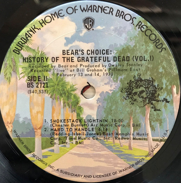 Grateful Dead* : History Of The Grateful Dead, Vol. 1 (Bear's Choice) (LP, Album, San)