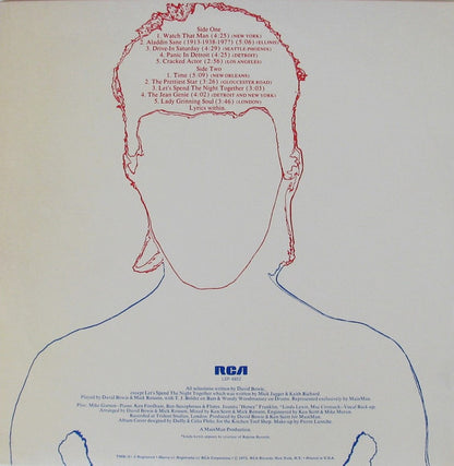 David Bowie : Aladdin Sane (LP, Album, Ind)
