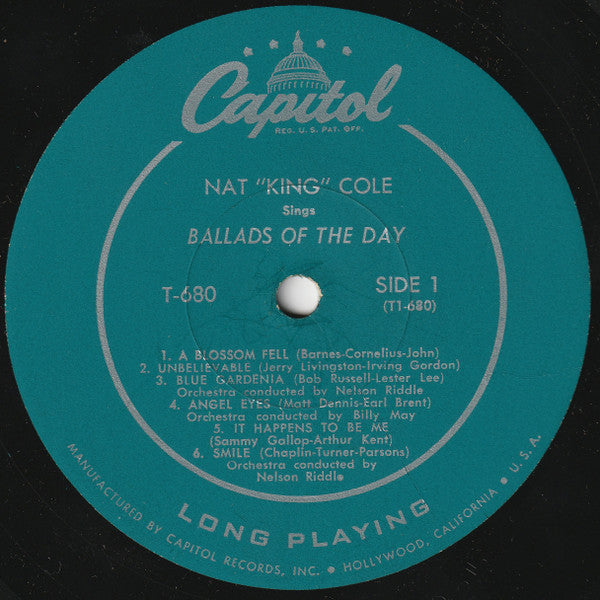 Nat King Cole : Ballads Of The Day (LP, Album, Mono)