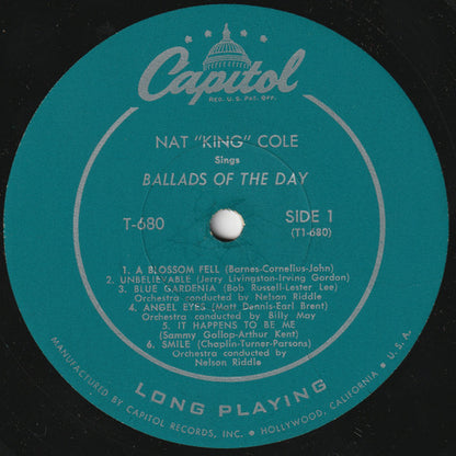Nat King Cole : Ballads Of The Day (LP, Album, Mono)