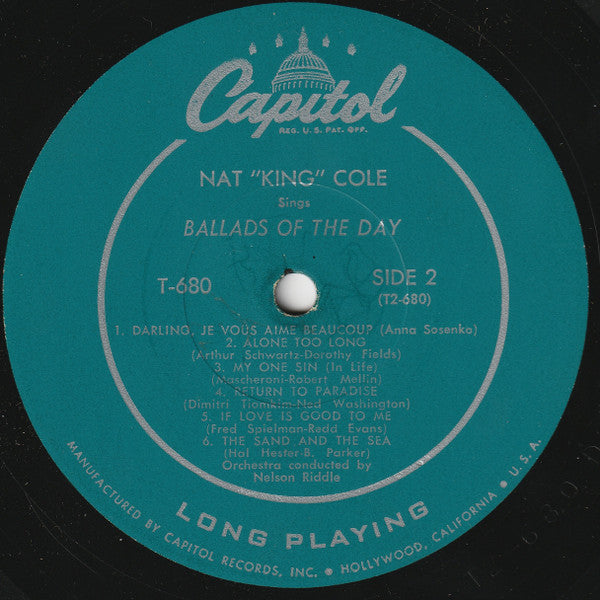 Nat King Cole : Ballads Of The Day (LP, Album, Mono)