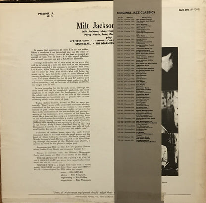 Milt Jackson : Milt Jackson Quartet (LP, Album, Mono, RE)
