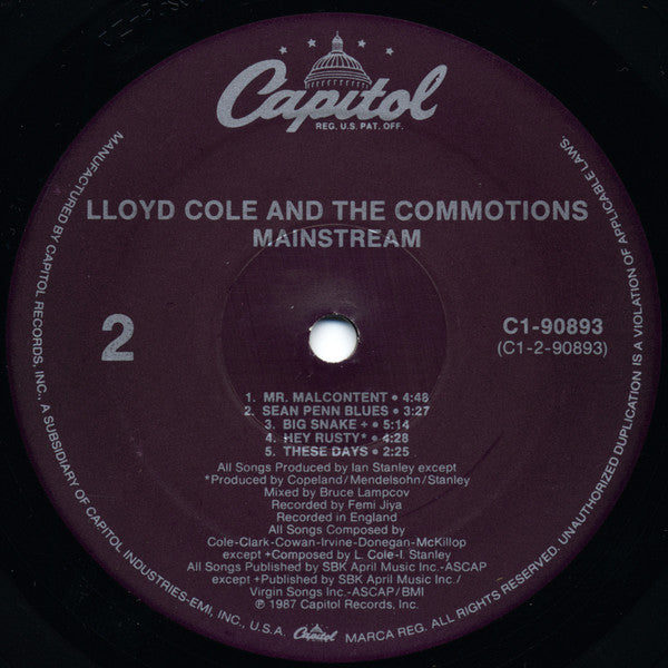 Lloyd Cole And The Commotions* : Mainstream (LP, Album)