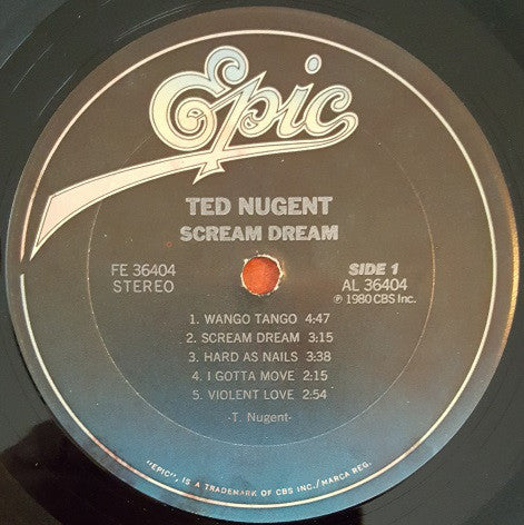 Ted Nugent : Scream Dream (LP, Album, Pit)