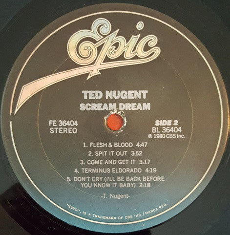 Ted Nugent : Scream Dream (LP, Album, Pit)
