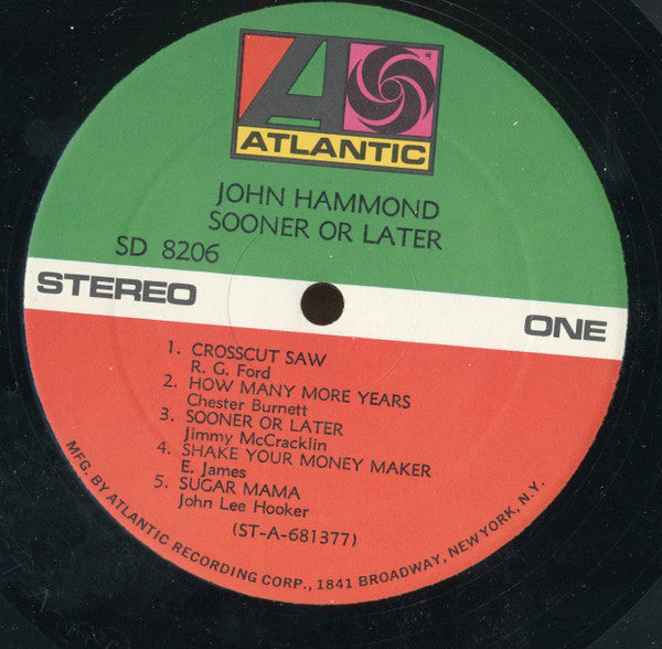 John Hammond* : Sooner Or Later (LP)