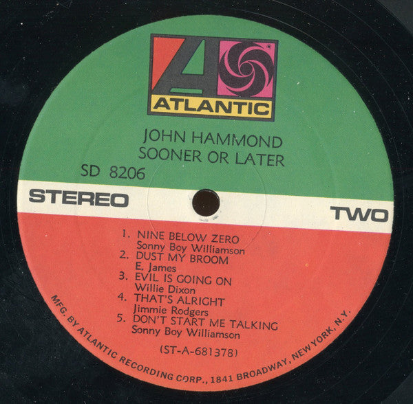 John Hammond* : Sooner Or Later (LP)