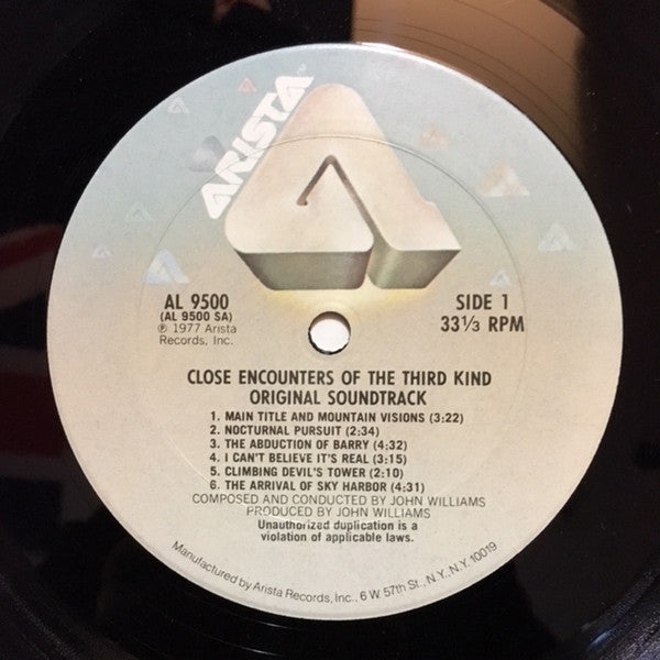 John Williams (4) : Close Encounters Of The Third Kind (Original Motion Picture Soundtrack) (LP, Album, Club, RE, Ter)