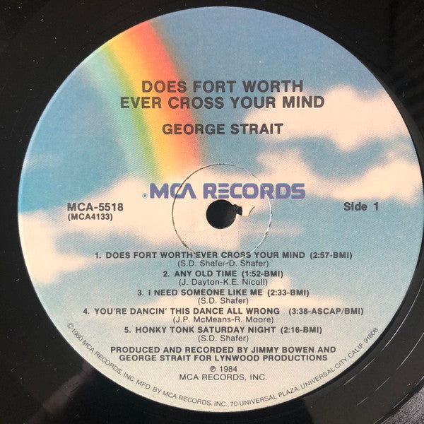 George Strait : Does Fort Worth Ever Cross Your Mind (LP, Album, Pin)