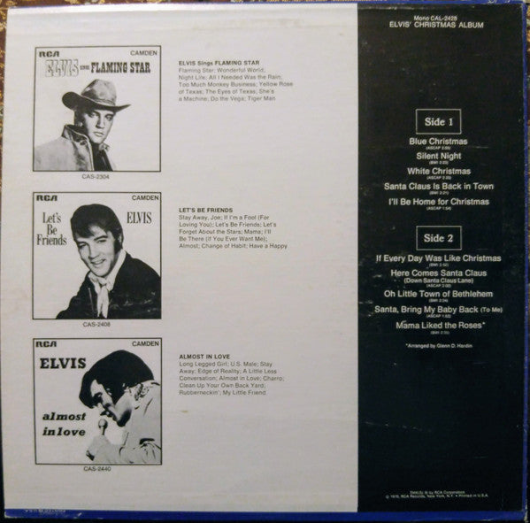 Elvis Presley : Elvis' Christmas Album (LP, Album, RE)