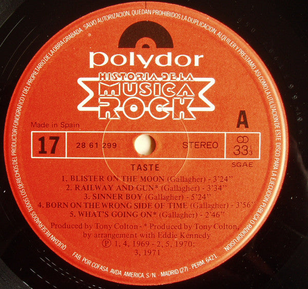 Taste (2) : Taste (LP, Comp)