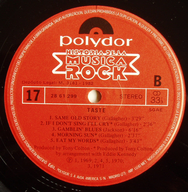 Taste (2) : Taste (LP, Comp)