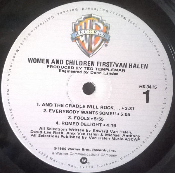 Van Halen : Women And Children First (LP, Album, Jac)
