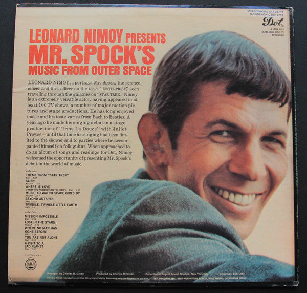 Leonard Nimoy : Presents Mr. Spock's Music From Outer Space (LP, Album, Mono, RE)