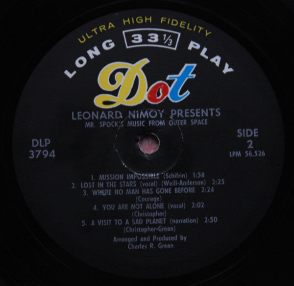 Leonard Nimoy : Presents Mr. Spock's Music From Outer Space (LP, Album, Mono, RE)