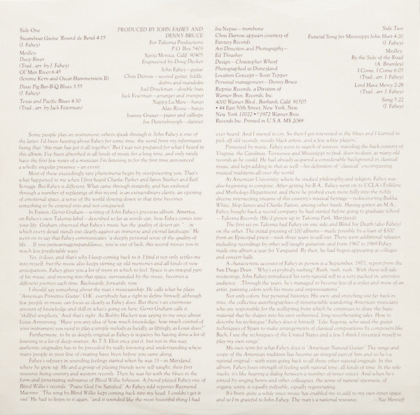 John Fahey And His Orchestra* : Of Rivers And Religion (LP, Album, Die)