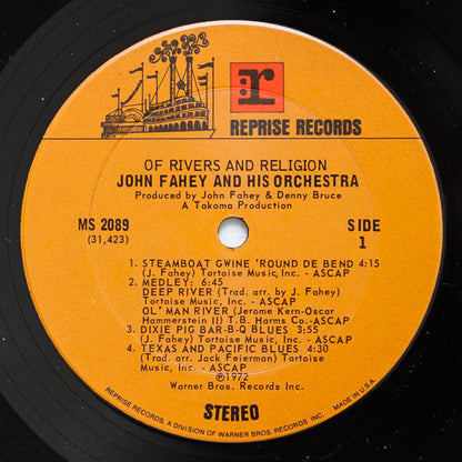 John Fahey And His Orchestra* : Of Rivers And Religion (LP, Album, Die)