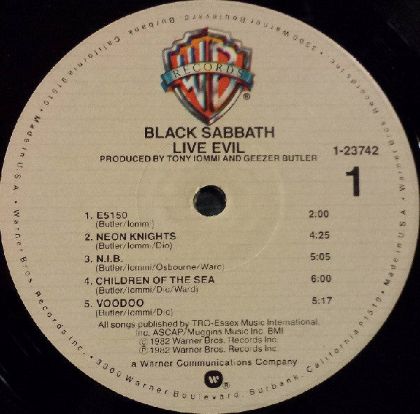 Black Sabbath : Live Evil (2xLP, Album, Win)