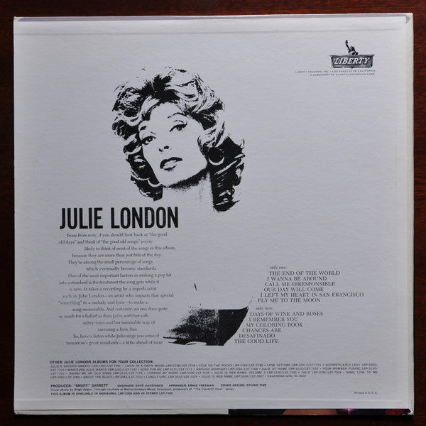 Julie London : The End Of The World (LP, Album, Mono)