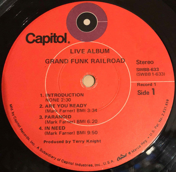 Grand Funk* : Live Album (2xLP, Album, RE, Win)