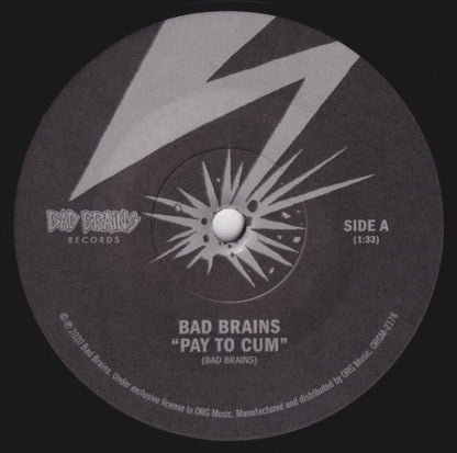 Bad Brains : Pay To Cum! (7", Single, RE, RM)