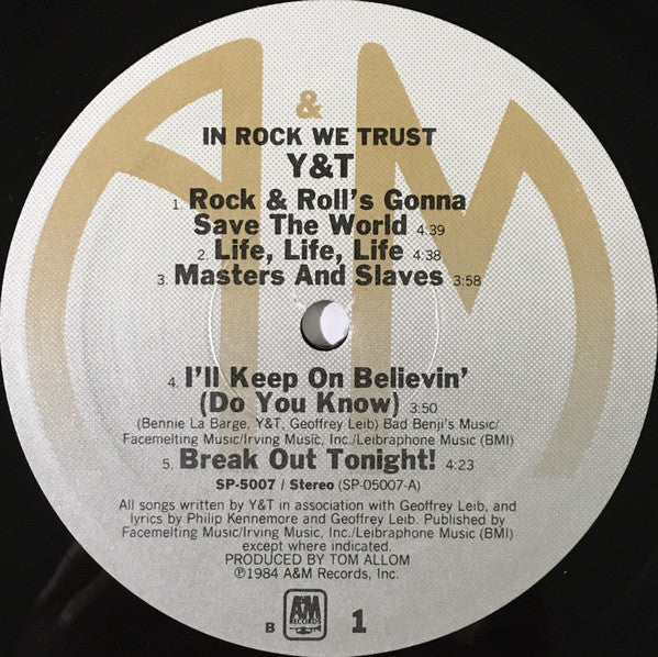 Y & T : In Rock We Trust (LP, Album, Ele)