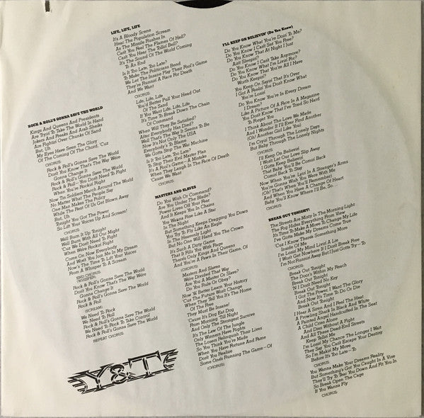 Y & T : In Rock We Trust (LP, Album, Ele)