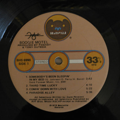 Foghat : Boogie Motel (LP, Album, Gol)