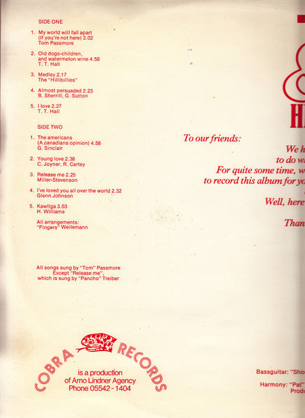 Tom* And The Hillbillies (3) : In Europe (LP)