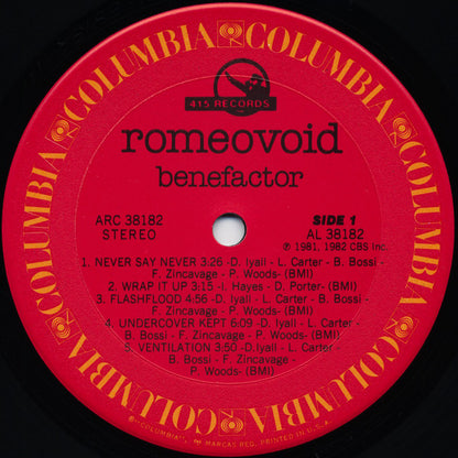 Romeo Void : Benefactor (LP, Album, Pit)