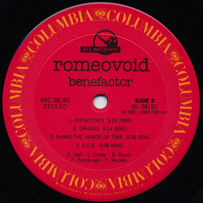 Romeo Void : Benefactor (LP, Album, Pit)