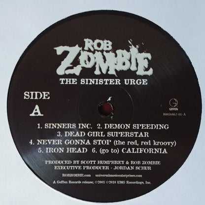 Rob Zombie : The Sinister Urge (LP, Album, RE)