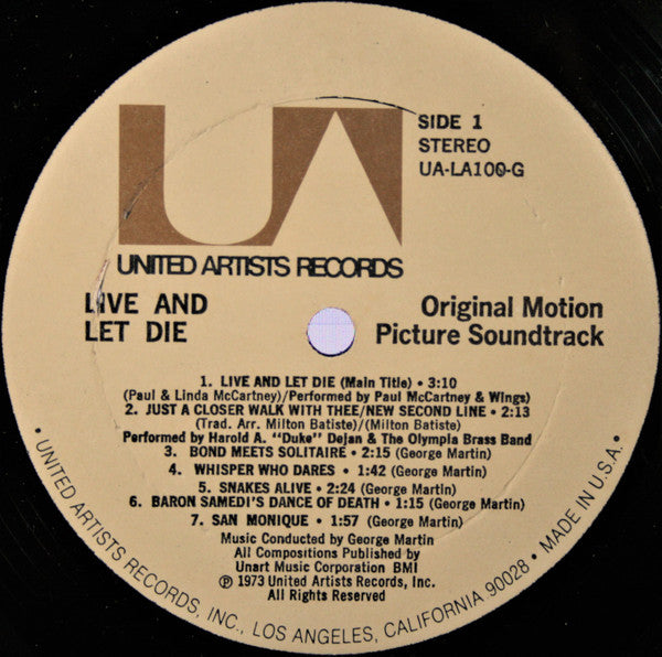 Various : Live And Let Die (Original Motion Picture Soundtrack) (LP, Album, Gat)