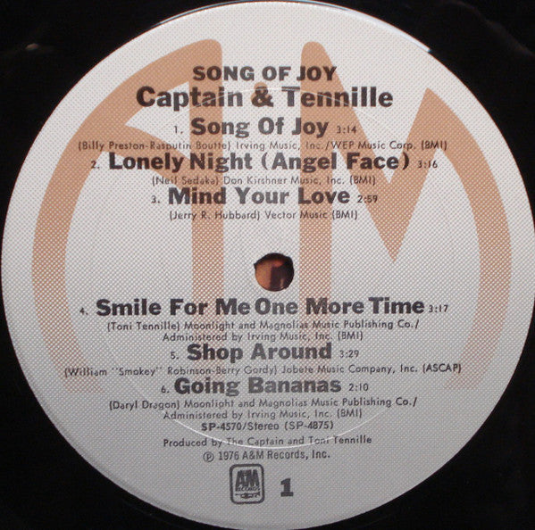 Captain & Tennille* : Song Of Joy (LP, Album, Gat)