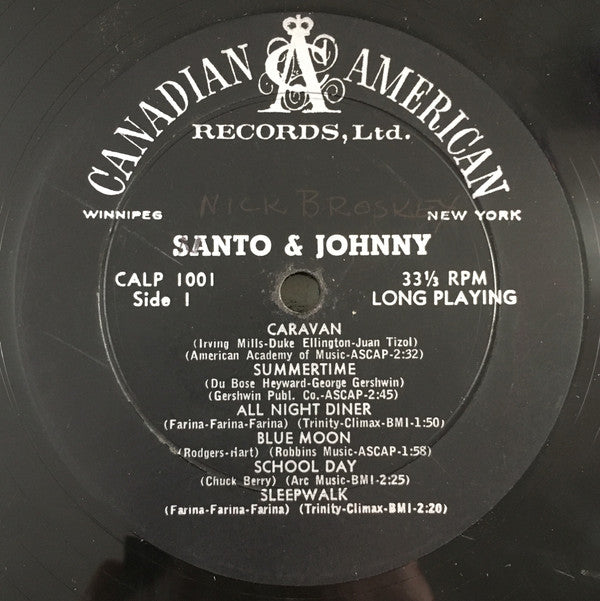 Santo & Johnny : Santo & Johnny (LP, Album, Mono)