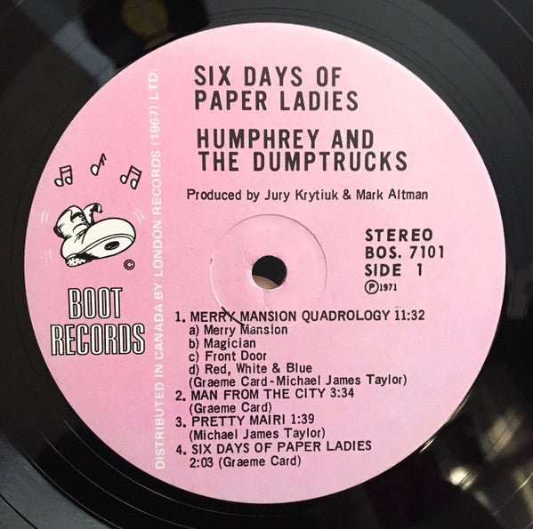 Humphrey And The Dumptrucks : Six Days Of Paper Ladies (LP, Album)