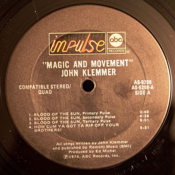John Klemmer : Magic And Movement (LP, Album, Quad, Ter)