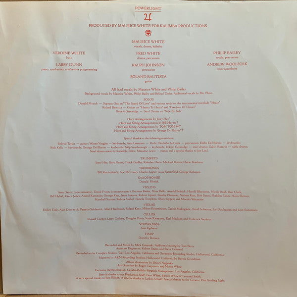 Earth Wind & Fire* : Powerlight (LP, Album, Pit)