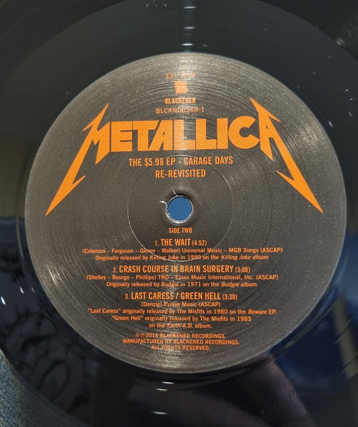 Metallica : The $5.98 E.P. - Garage Days Re-Revisited (12", EP, RE, RM, 180)