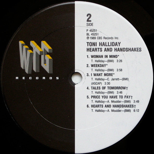 Toni Halliday : Hearts And Handshakes (LP, Album)