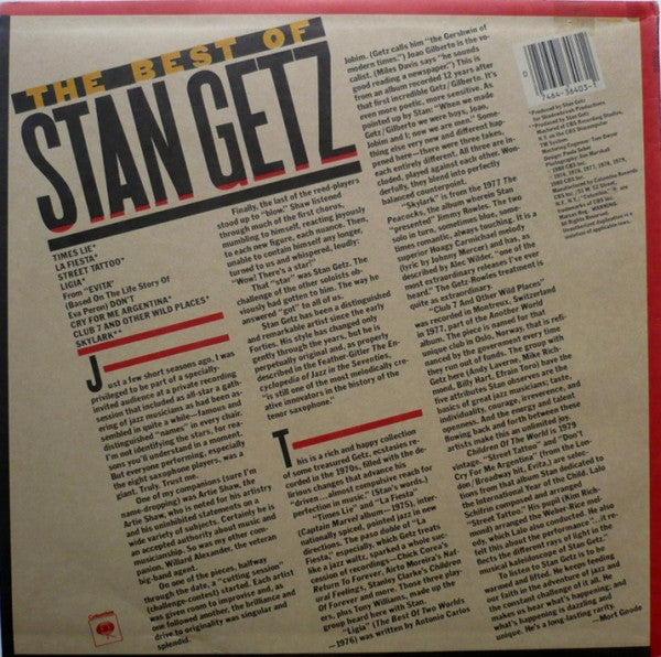 Stan Getz : The Best Of Stan Getz (LP, Comp)